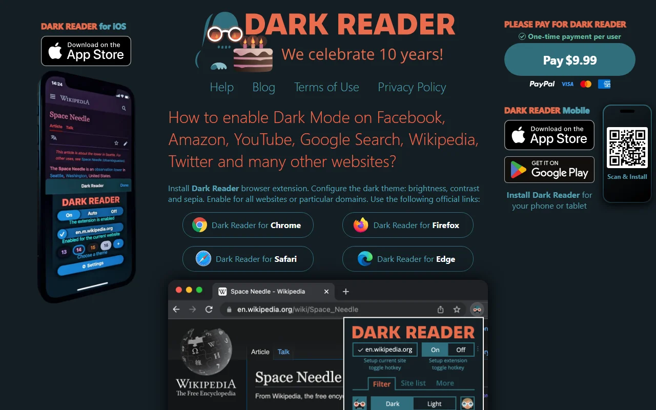 Screenshot of Darkreader